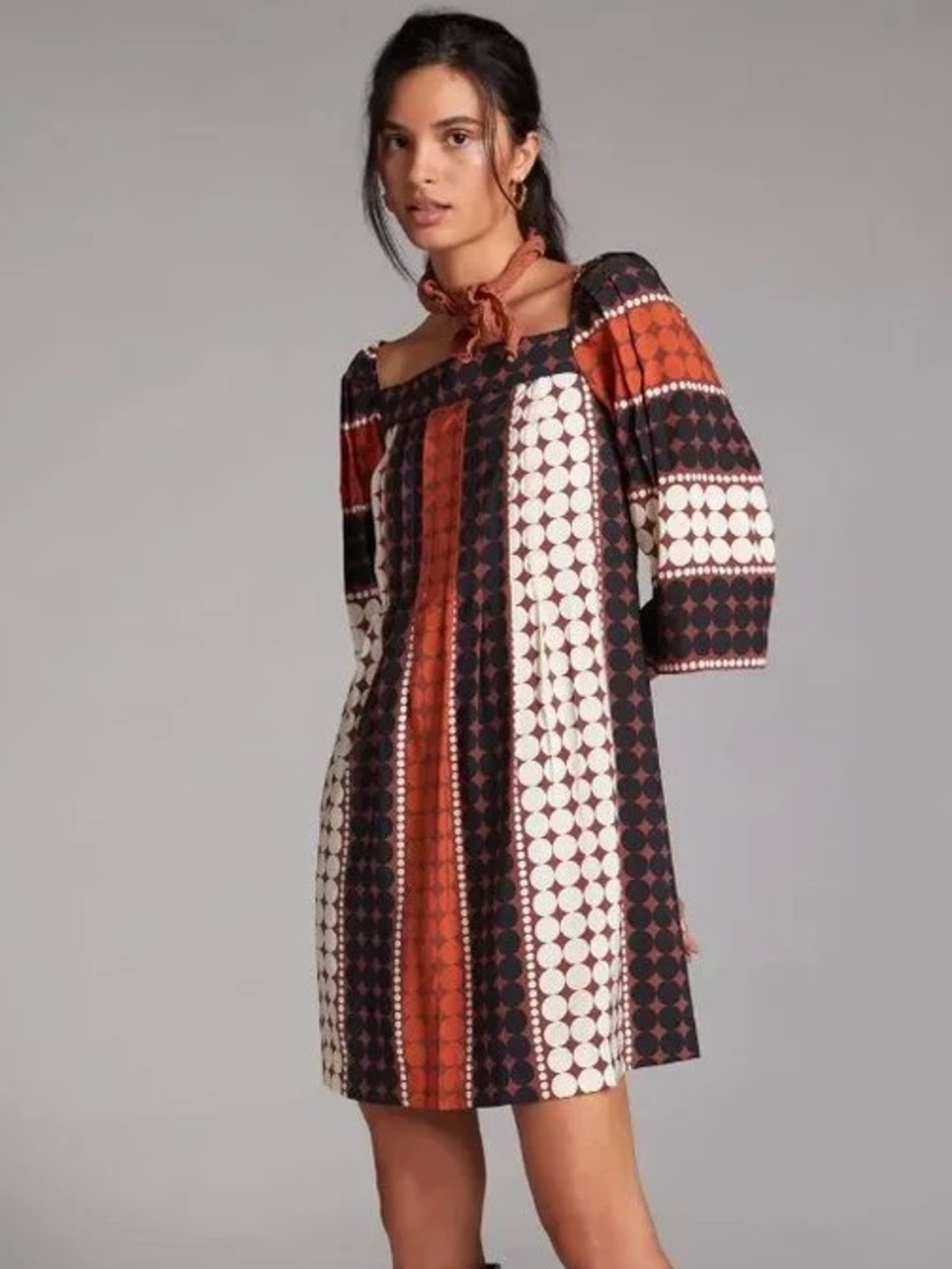Anthropologie Open Back Abstract Print Mini Dress Size 10